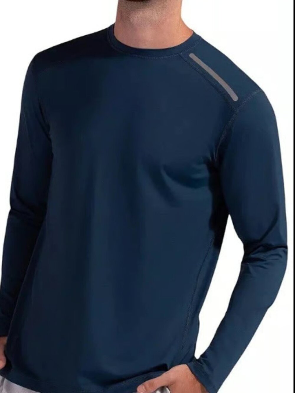 DSG Men's Athletic Pullover Long Sleeve T-Shirt Navy Blue L